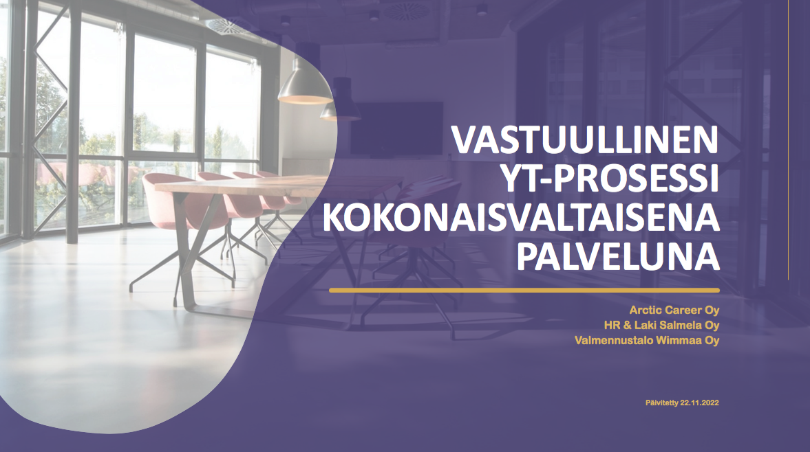 Palvelun esittelymateriaalin etusivu.